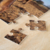 Een koe van Jersey die nieuwsgierig is Legpuzzel (Zijkant)