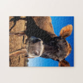 Een koe van Jersey die nieuwsgierig is Legpuzzel (Horizontaal)