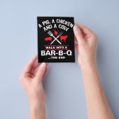 Een Koe van varkenskuikens loopt in een bar Funny  Flyer (Hand)