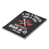 Een Koe van varkenskuikens loopt in een bar Funny  Notitieblok (Linkerzijde)