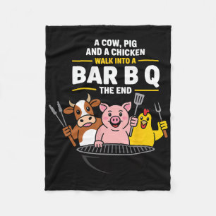 Een Koe, Varken En Een Kip Lopen In Een R B Q Het Fleece Deken