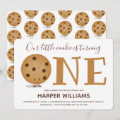 Eén koekje eerste verjaardag kaart (Voorkant / Achterkant)