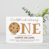 Eén koekje eerste verjaardag kaart (Staand voorkant)
