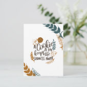 Een koekje per dag houdt de verdriet weg wit briefkaart (Staand voorkant)