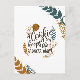 Een koekje per dag houdt de verdriet weg wit briefkaart