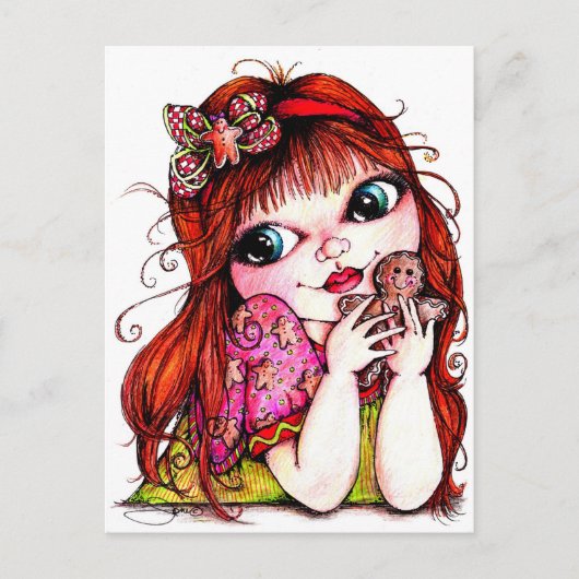 Een koekjeskoekje maken briefkaart (Voorkant)