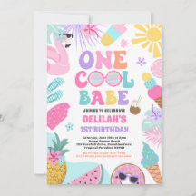 Één Koel Babe Tropische Zomer 1e Verjaardagsfeestj