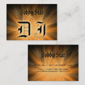 Een koel DJ oranje laserlicht visitekaartje (Voorkant / Achterkant)