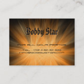 Een koel DJ oranje laserlicht visitekaartje (Achterkant)