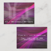 Een koel DJ roze visitekaartje met laserlicht (Voorkant / Achterkant)