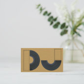 Een koel karton DJ-visitekaartje Visitekaartje (Staand voorkant)