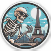 Een koel skelet in Parijs Sticker (Voorkant)