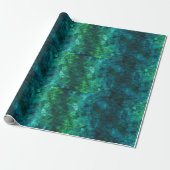 Een koele blauwe en groene textuur cadeaupapier (Uitgerold)