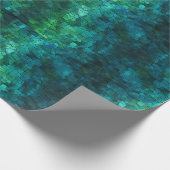 Een koele blauwe en groene textuur cadeaupapier (Hoek)