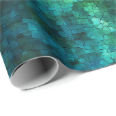 Een koele blauwe en groene textuur cadeaupapier (Rol Hoek)