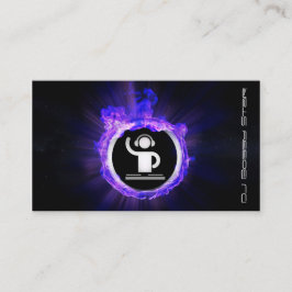 Een koele blauwe vlam DJ en een visitekaartje van