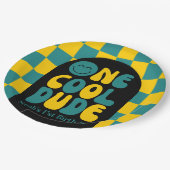 Één Koele Dude Emoji 1e Verjaardag Decoratie Papieren Bordje (Gekanteld)