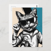 Een koele kat in zonnebril briefkaart (Voorkant / Achterkant)