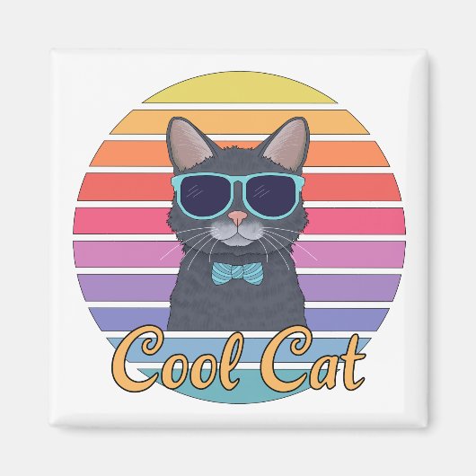 Eén koele kat magneet (Voorkant)