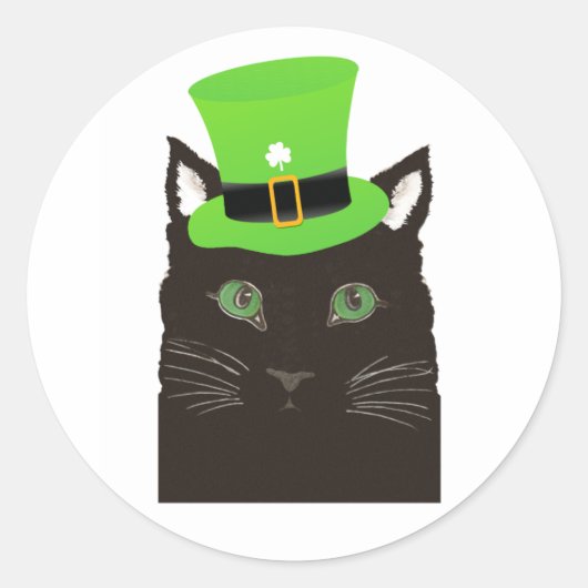 Een koele kat met een groene hoed sticker (Voorkant)