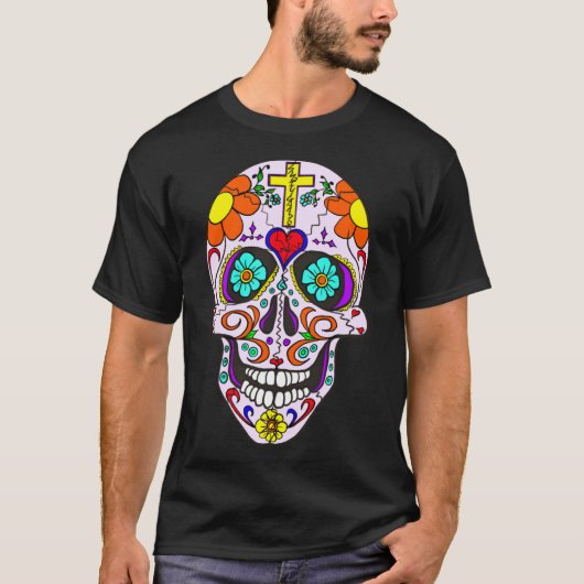 Een koele SUIKERSCHEDEL Dia de Muertos Dag van de  T-shirt (Voorkant)