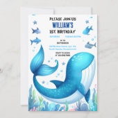 een koele vis zee blauwe walvishaai 1e Verjaardag Kaart (Voorkant)