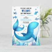een koele vis zee blauwe walvishaai 1e Verjaardag Kaart (Staand voorkant)