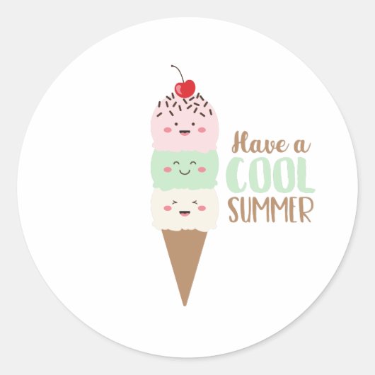 Een koele zomer ronde sticker (Voorkant)