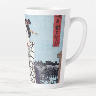 Een koele zomernamiddag bij de brug, Utagawa Hiros Latte Mok