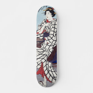 Een koele zomernamiddag bij de brug, Utagawa Hiros Persoonlijk Skateboard