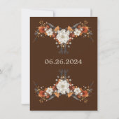 Een Koffie- en Cream-herfst-Floral-thema bruiloft Kaart (Achterkant)