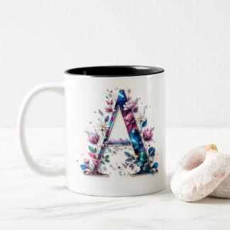 Een koffie-Mok - Floral Design voor Gifting Tweekleurige Koffiemok