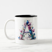 Een koffie-Mok - Floral Design voor Gifting Tweekleurige Koffiemok (Links)