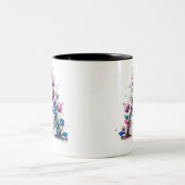 Een koffie-Mok - Floral Design voor Gifting Tweekleurige Koffiemok (Center)