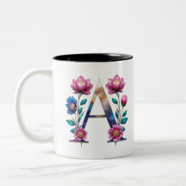 Een koffie-Mok - Floral Design voor Gifting Tweekleurige Koffiemok