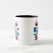 Een koffie-Mok - Floral Design voor Gifting Tweekleurige Koffiemok (Center)
