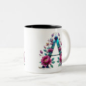 Een koffie-Mok - Floral Design voor Gifting Tweekleurige Koffiemok (Voorkant rechts)