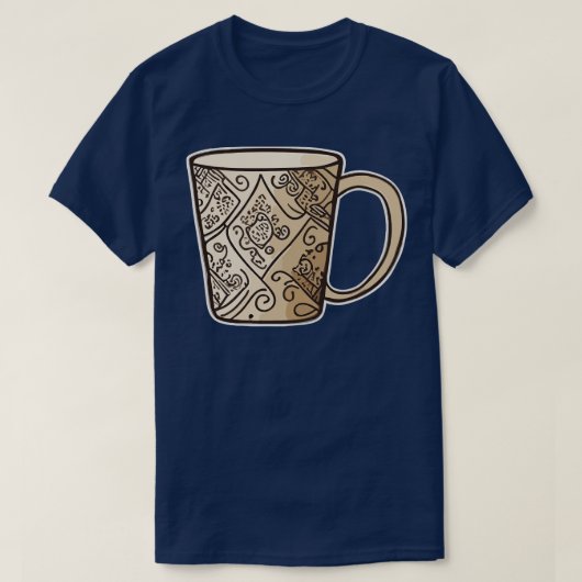Een koffie mokken hand getrokken vector schone lij t-shirt (Design voorkant)