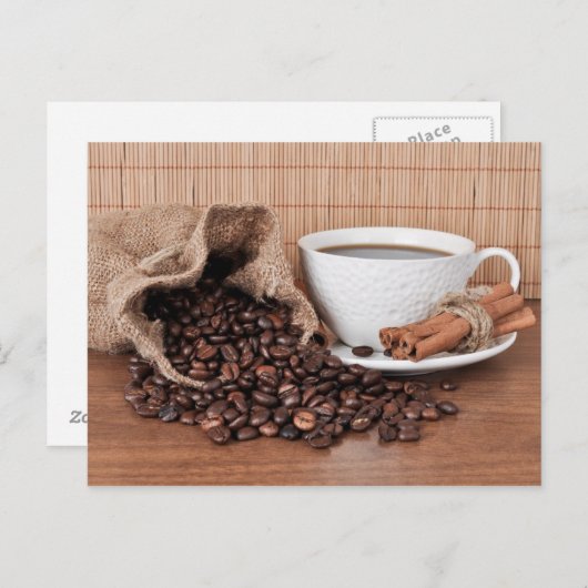 Een Koffiebeker en een Briefkaart van de Cinnamon (Voorkant / Achterkant)