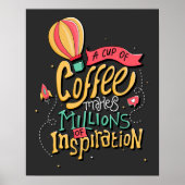 Een Koffiebeker maakt miljoenen inspiratie Poster (Voorkant)