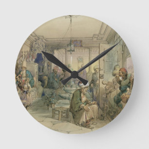 Een koffiehuis, Constantinopel, 1854 (pen & inkt & Ronde Klok