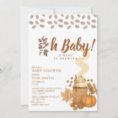 Een koffiepompoen herfst Autumn Brewing baby showe Kaart (Voorkant)
