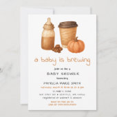 Een koffiepompoen herfst Autumn Brewing baby showe Kaart (Voorkant)