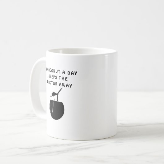 Een kokosnoot per dag koffiemok (Voorkant links)