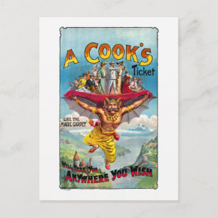 Een koksticket vintage poster briefkaart