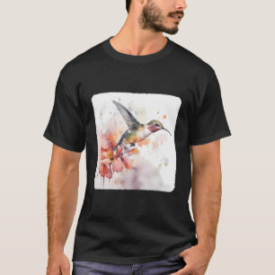 Een kolibrie die door een bloemenvleugel zweeft, i t-shirt