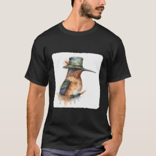 Een kolibrie draagt een Pet kolibrie draagt ti T-shirt
