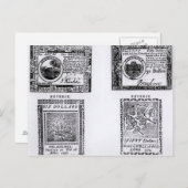 Een koloniale biljet van zes dollar briefkaart (Voorkant / Achterkant)