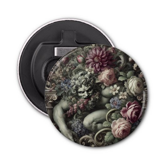 🎭 Een kolossale komedie – Gotisch Victoriaans Button Flesopener (Voorkant)