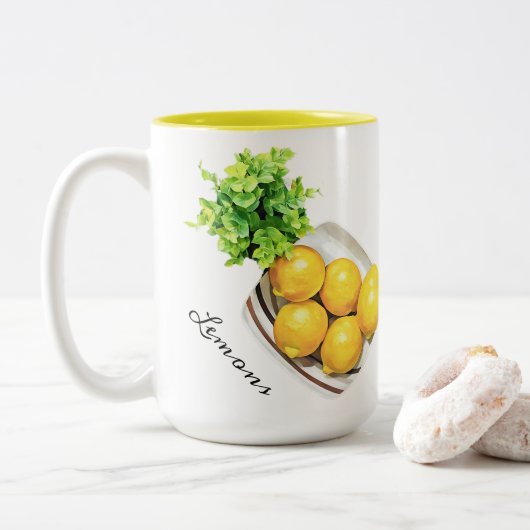 Een kom citroenen Mok (Met donut)